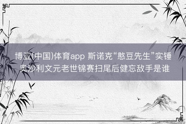 博亚(中国)体育app 斯诺克“憨豆先生”实锤 奥沙利文元老世锦赛扫尾后健忘敌手是谁