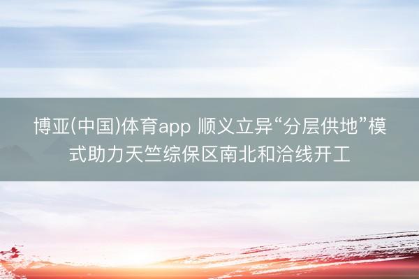 博亚(中国)体育app 顺义立异“分层供地”模式助力天竺综保区南北和洽线开工