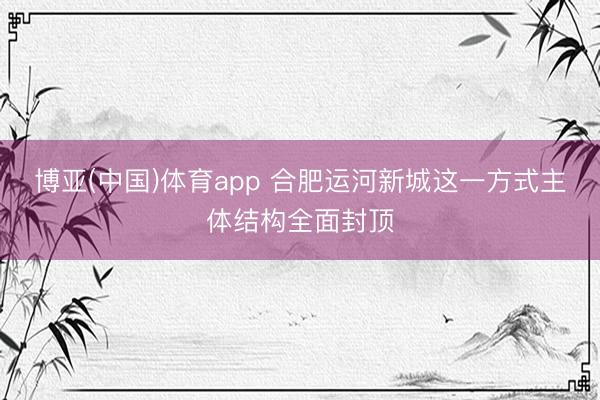 博亚(中国)体育app 合肥运河新城这一方式主体结构全面封顶