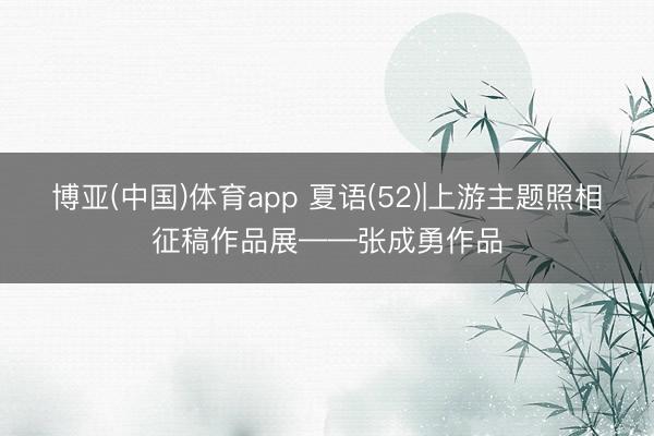 博亚(中国)体育app 夏语(52)|上游主题照相征稿作品展——张成勇作品