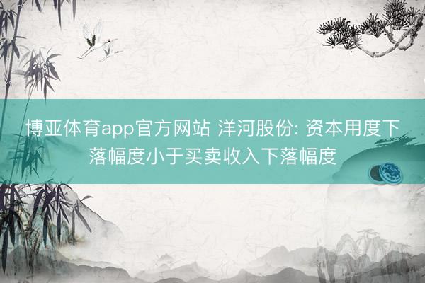 博亚体育app官方网站 洋河股份: 资本用度下落幅度小于买卖收入下落幅度
