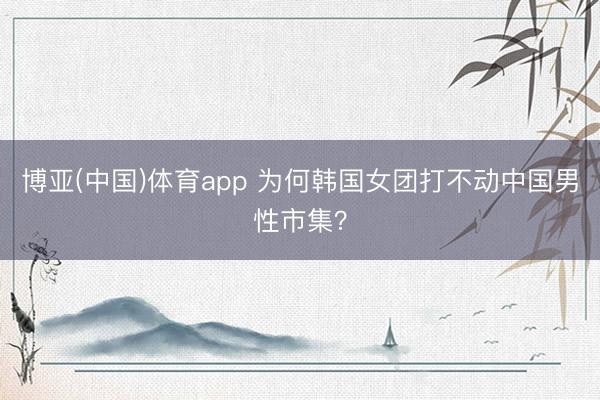 博亚(中国)体育app 为何韩国女团打不动中国男性市集?