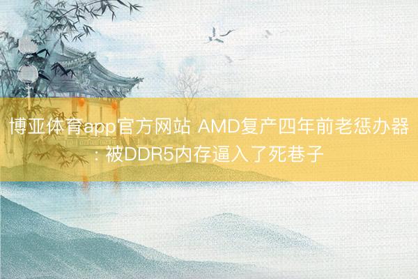 博亚体育app官方网站 AMD复产四年前老惩办器: 被DDR5内存逼入了死巷子