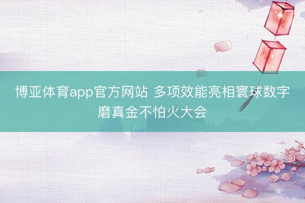 博亚体育app官方网站 多项效能亮相寰球数字磨真金不怕火大会