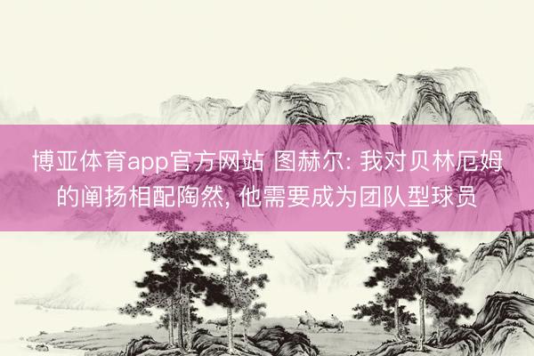 博亚体育app官方网站 图赫尔: 我对贝林厄姆的阐扬相配陶然, 他需要成为团队型球员